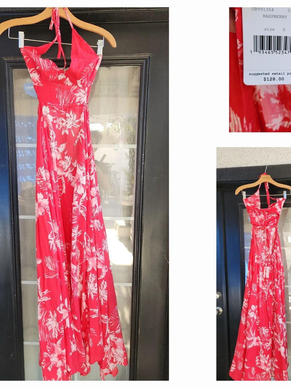 Free Pepole Red Floral Halter Maxi Dress - Picture 2 of 3